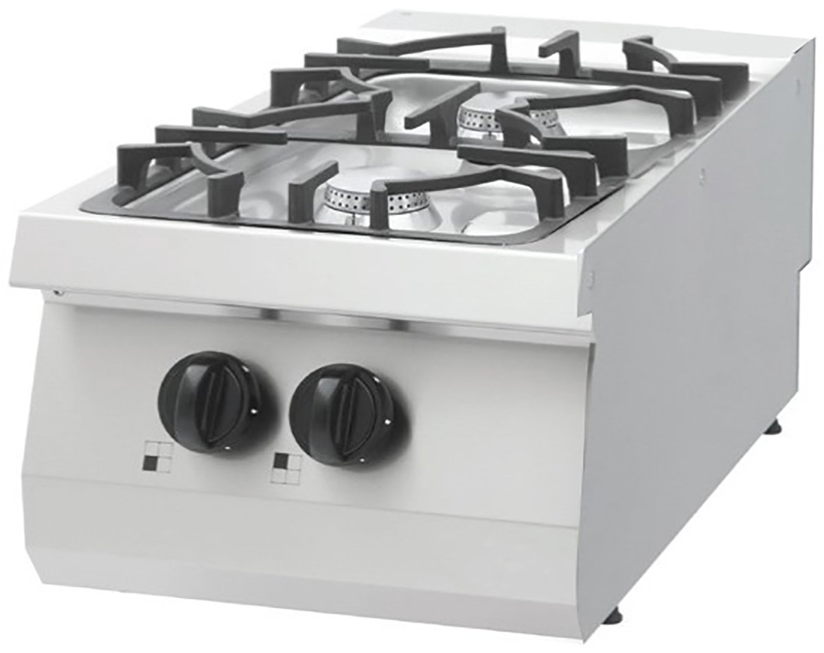 Maxima Heavy Duty Kookplaat 2 Pitten Enkel 70 cm Diep 15 kW Gas