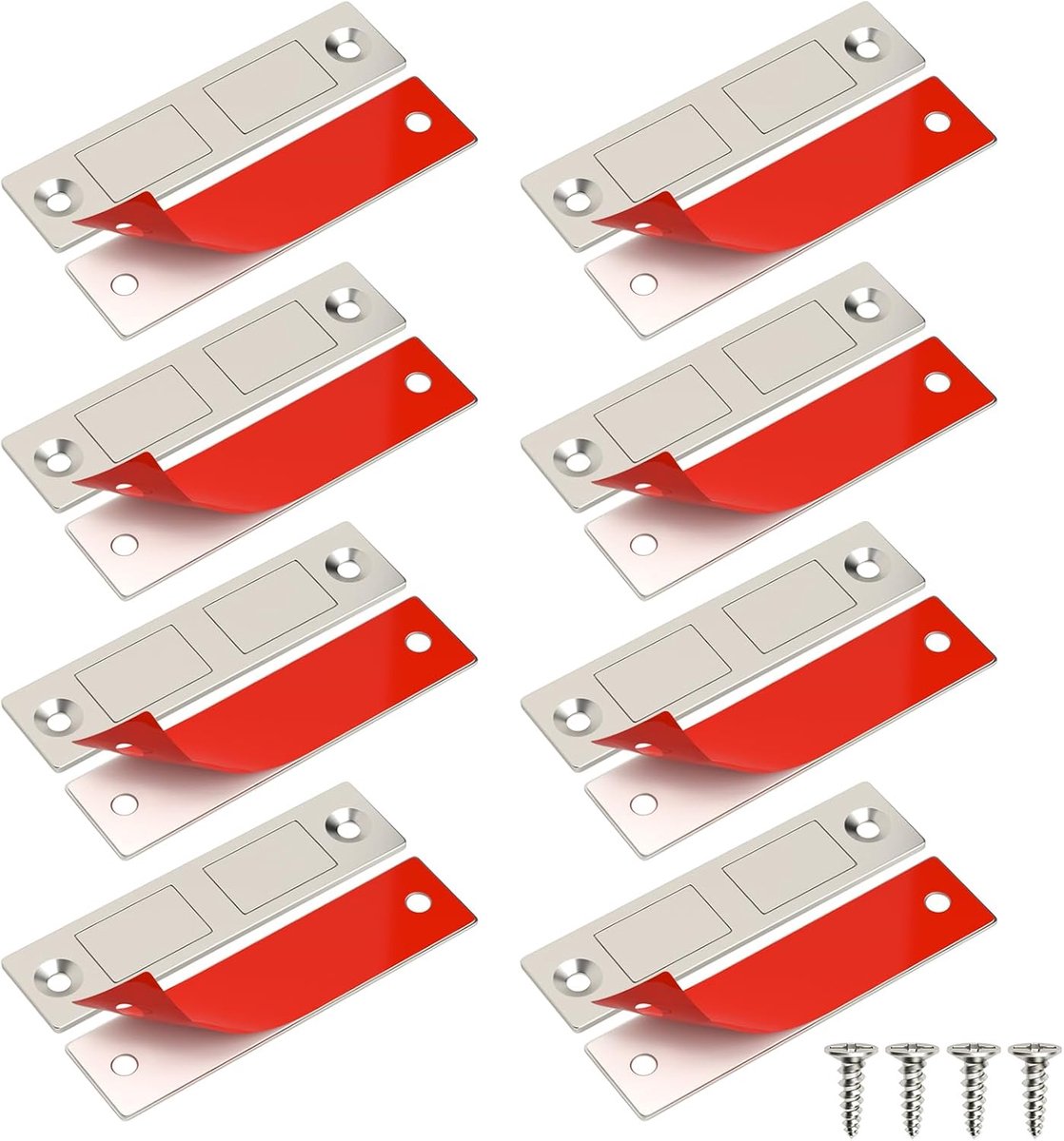 Magnetische Deurvangsten 8-Pack Kastdeur Magneten Ultra Dunne Lade Magneten Sluiting voor Garderobe Slank Dubbele Magnetische Vangst voor Meubelkast Kast Deur Sluiting Magnetische Deur Latches
