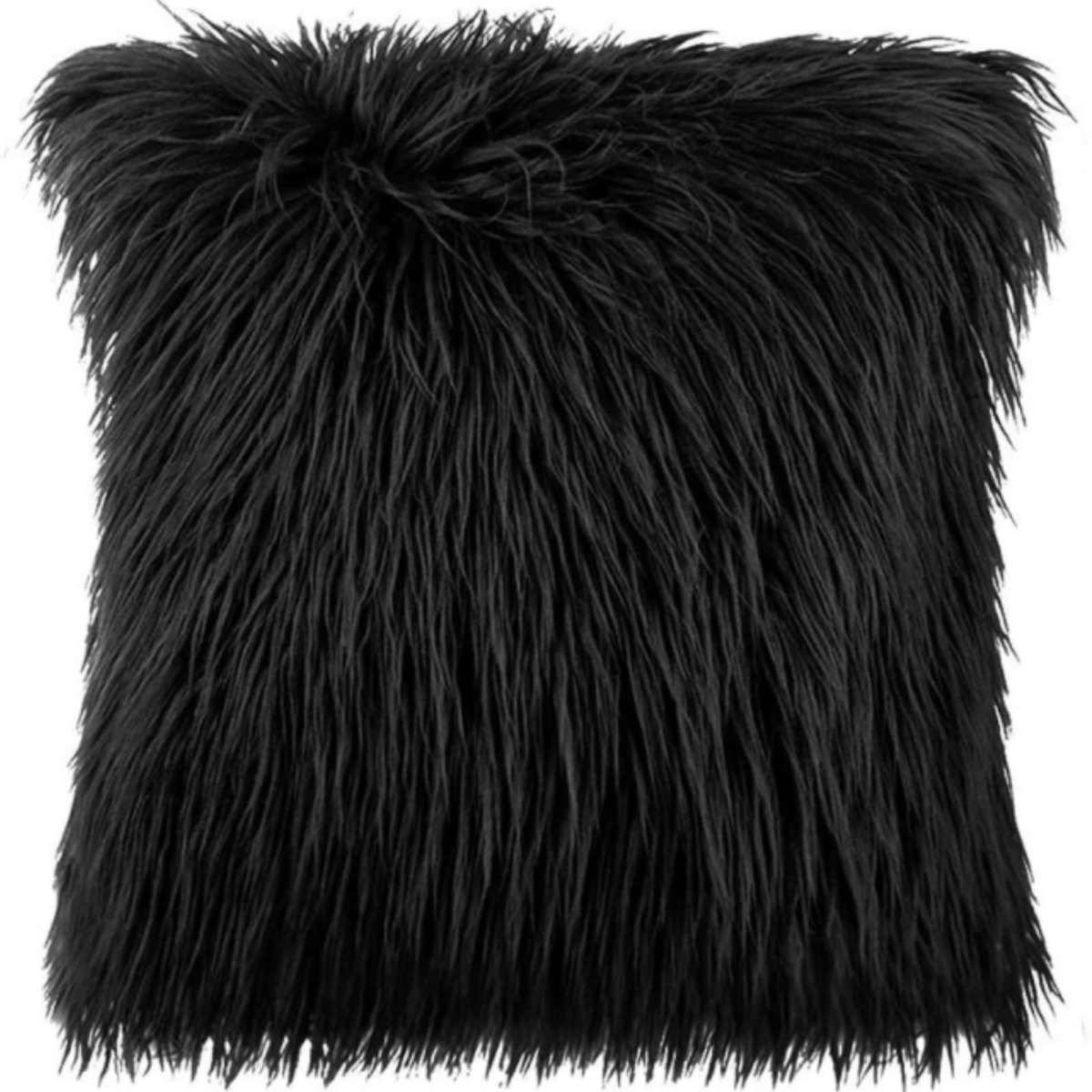 Kussenhoezen, Home ins imitatie wol pluche kussensloop effen kleur auto kussensloop bank kussen, decoratieve kussensloop gooien kussensloop set van 2 met onzichtbare rits, zwart (30 * 50 cm, A)