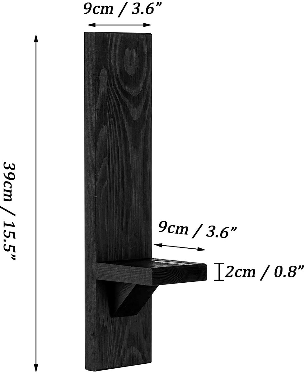 Houten kandelaars decoratief - houten wandkandelaar voor kandelaars set van 2 voor woonkamer keuken hal muurkunst decor boerderij land huis decoratie