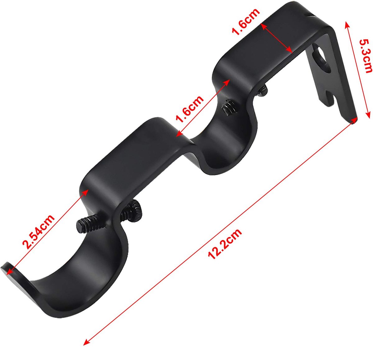 Gordijn Pole Bracket, Heavy Duty Gordijn Staaf Houders, Verstelbare Metalen Gordijn Rail Ondersteuning Beugels Set voor Wandraam (Zwart)
