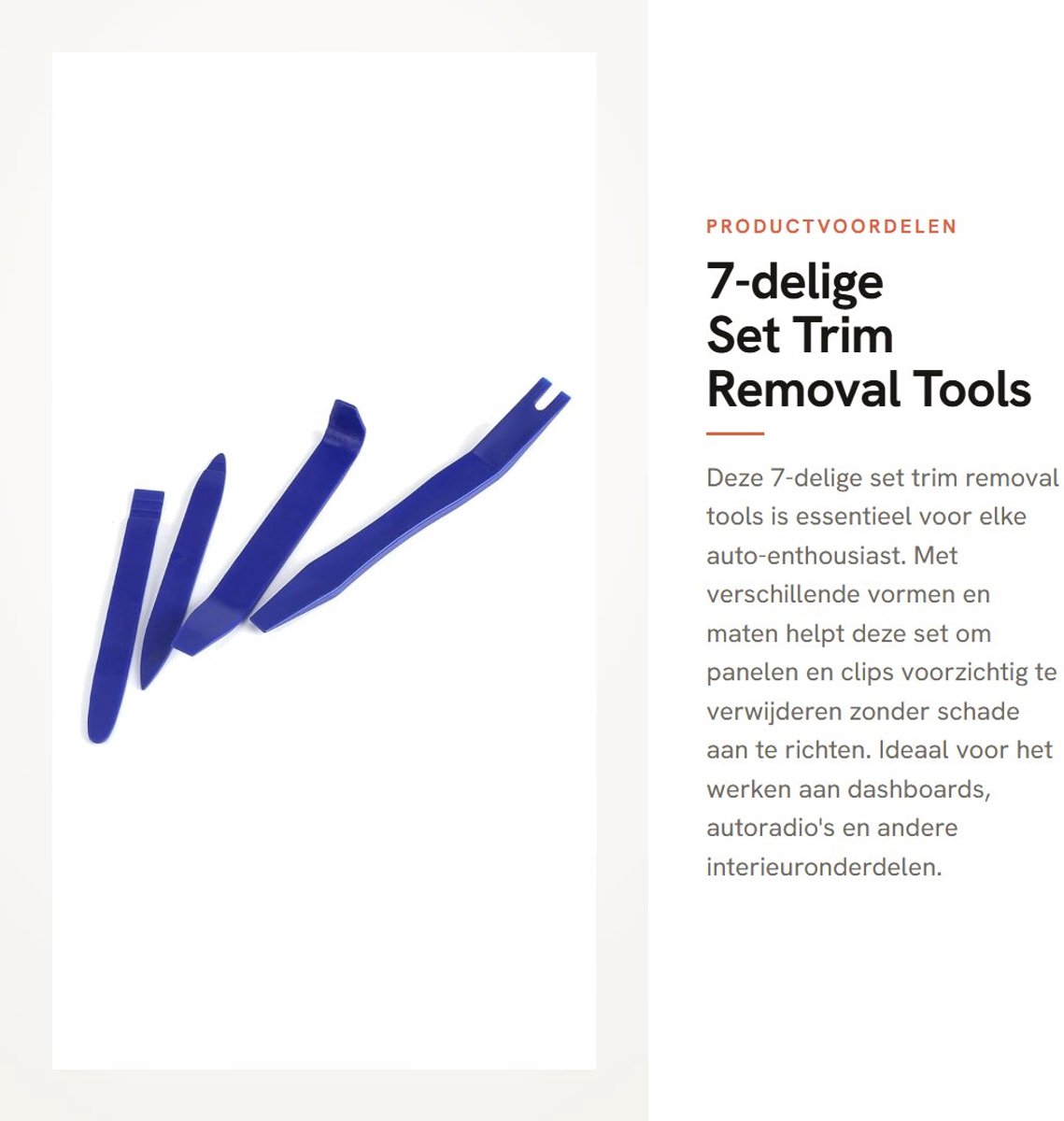 Dailygoods- Trim Removal Tools 7-delige Set - Auto-interieur Gereedschap - Paneel Verwijdering - Kunststof - Robuust Ontwerp - Hoogwaardige Kwaliteit - Paneelverwijderingsgereedschap