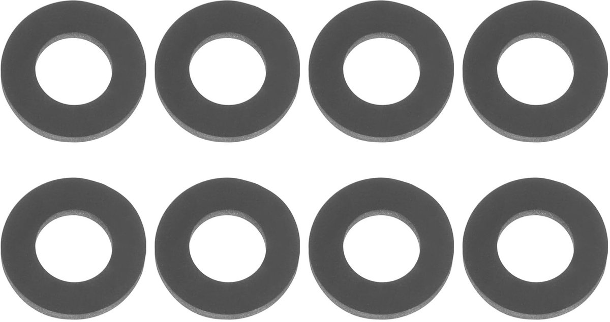 Dailygoods - PATIKIL M8 siliconen platte afdichting 8 stuks 8 mm binnendiameter 16 mm buitendiameter platte afdichting buisjes O-ring afdichting afstandhouder voor kraan buis douchegrepen zwart