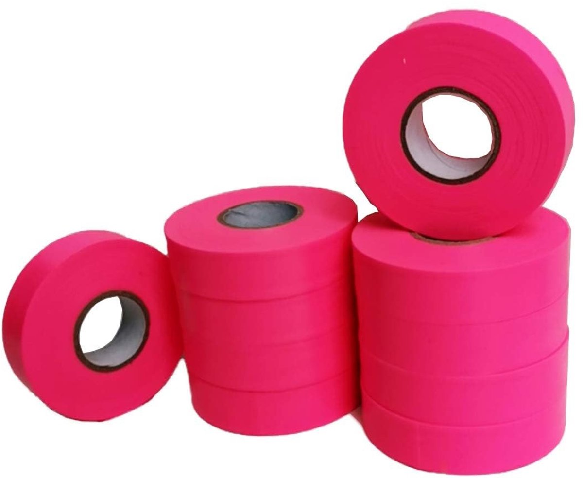 Dailygoods- Markeringstape 100 m - Niet-klevende Tape - Temperatuurbestendig tot -40 graden - Verpakking van 10 Stuks - 25,4 mm Breedte - 0,13 mm Dikte - Meetlint