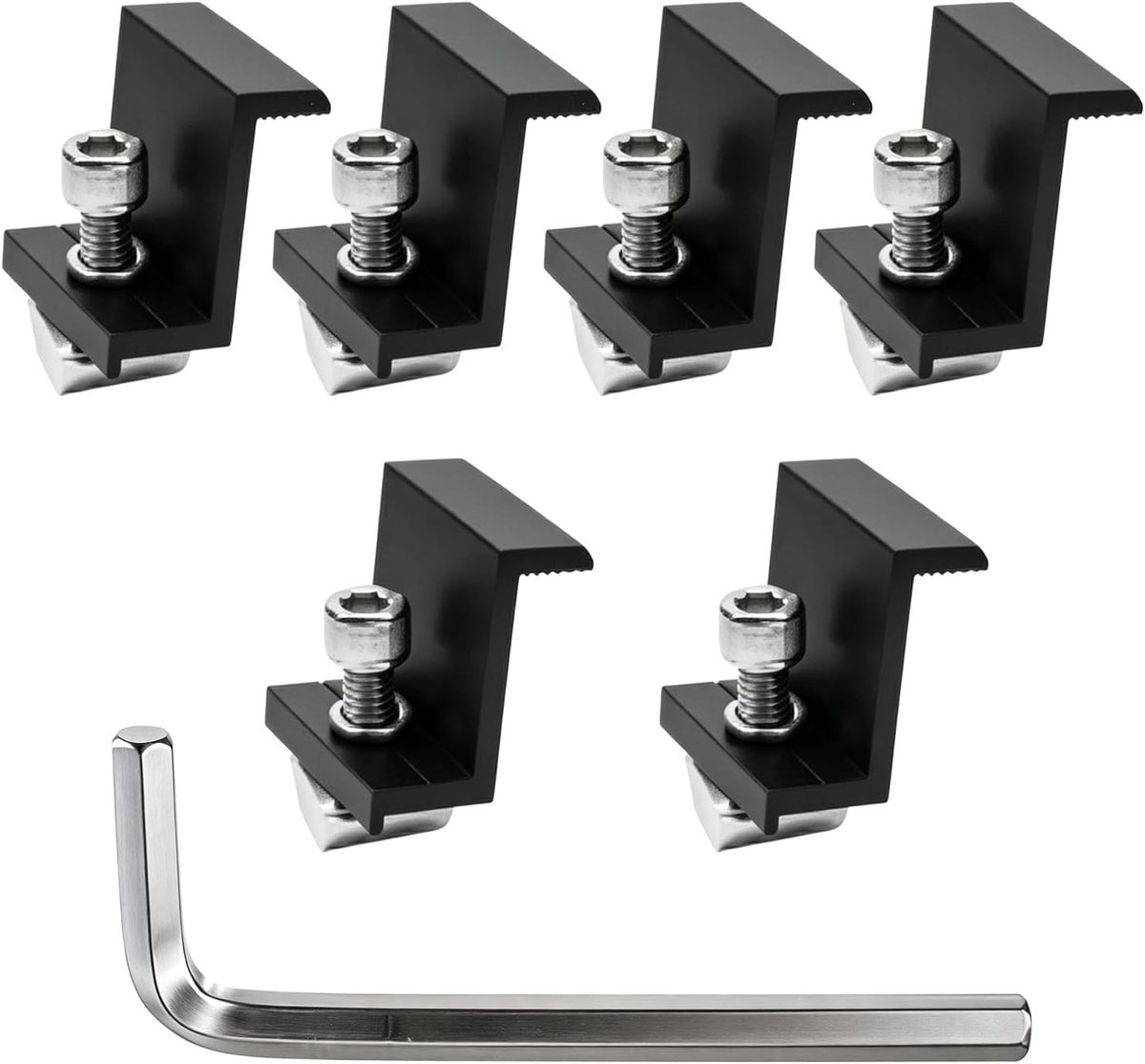 Set van 6 Solar Panel Klemmen voor 35mm Zonnepanelen, Aluminium Bevestiging voor Caravans, Daken, Boten en Muren