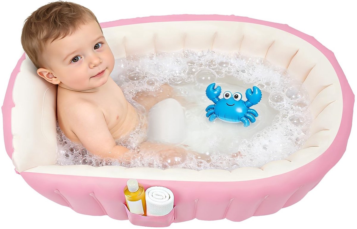 Opblaasbaar babybad - Ergonomisch ontwerp - Roze