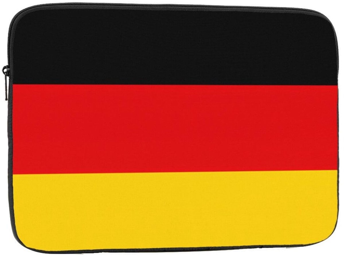 Laptophoes voor 33 cm - Gewatteerd Oxford met Duitse vlag print