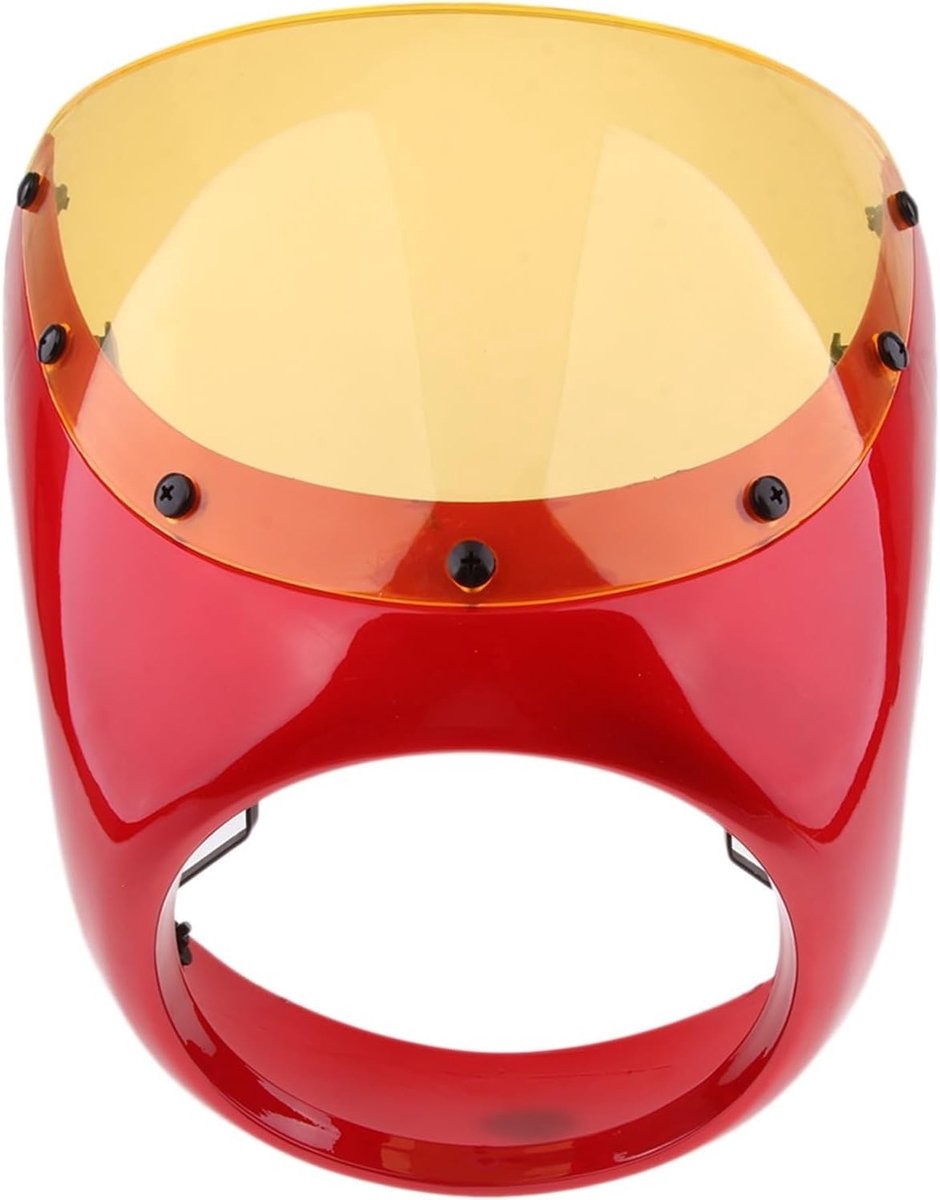 Motorfiets koplamp kuip - Ronde cowl in zwart-zilver