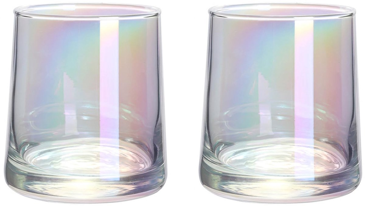 Whisky Glazen Set van 2 - Kleurige Kristallen Bekers 250 ml