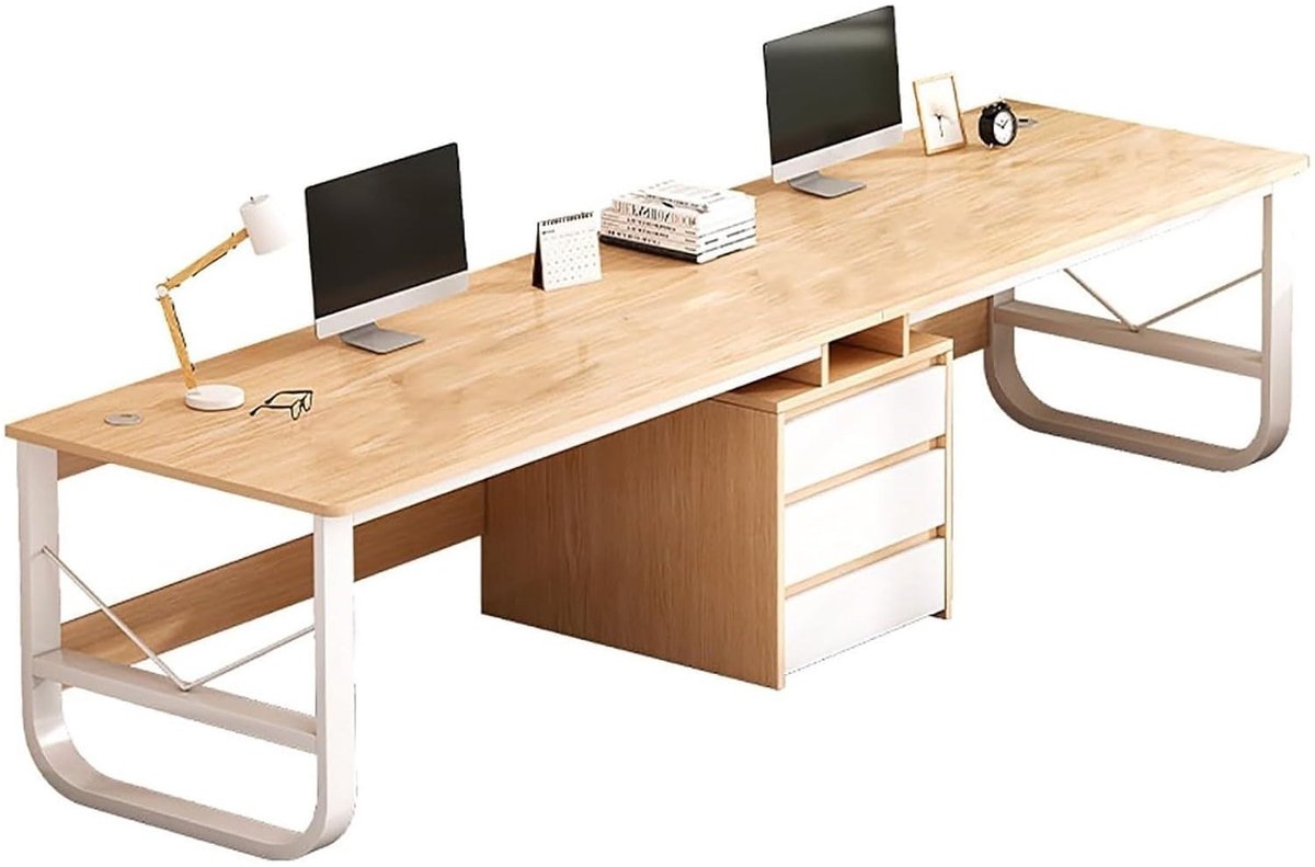Tweepersoons bureau - Extra lange computertafel met lade - 200 cm