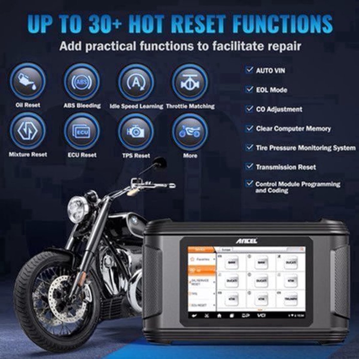 Motorfietsdiagnose – OBD Scanner – Foutcode Uitlezer – Onderhoud Reset – Gasrespons Aanpassing – Compact En Lichtgewicht – Geschikt Voor Meerdere Merken