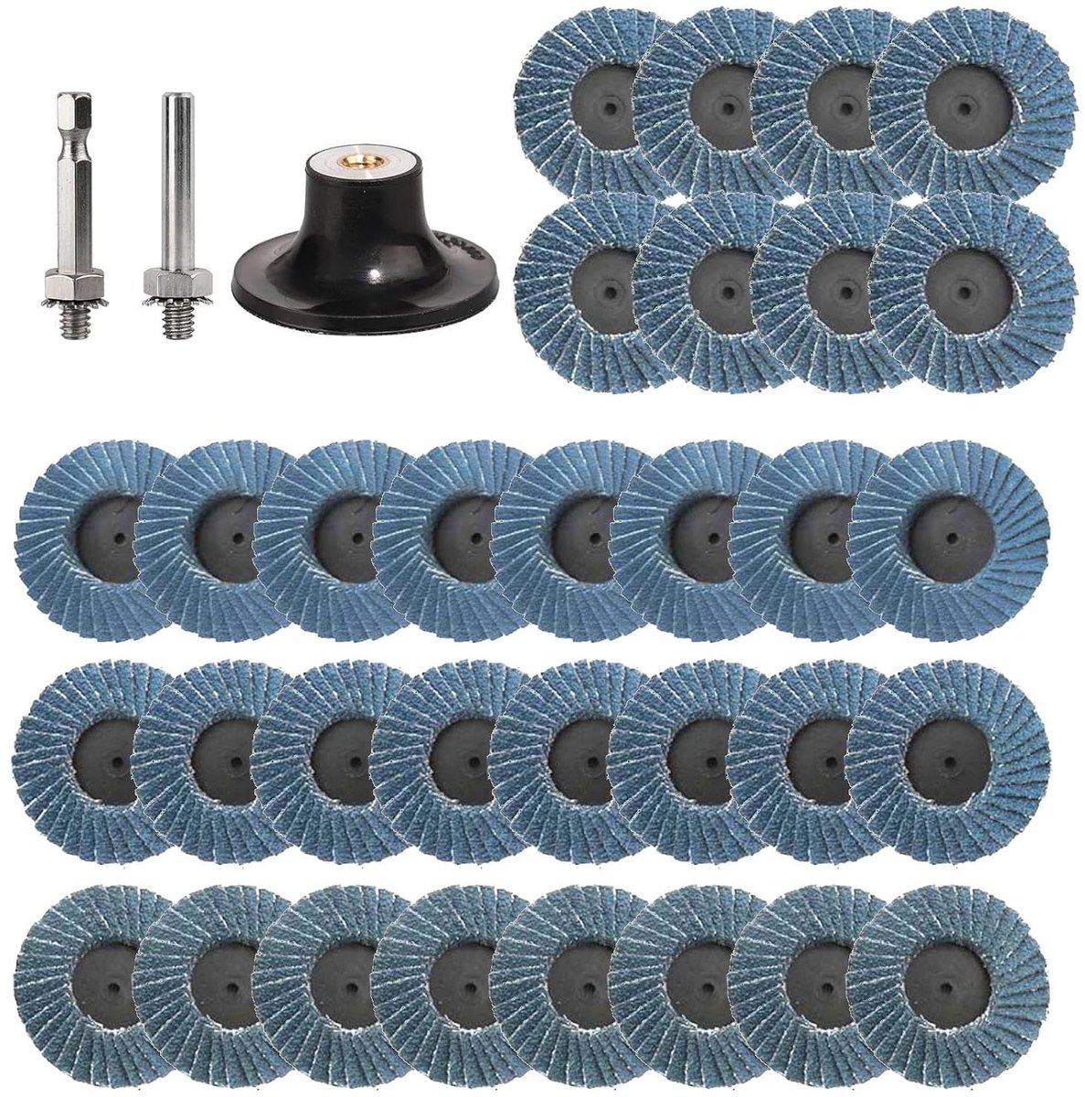 35 Stuks 2 Inch Slat Discs voor Haakse Slijper - Schuurdiscs met 40/60/80/120 Korrel voor Efficiënt Schuren en Polijsten
