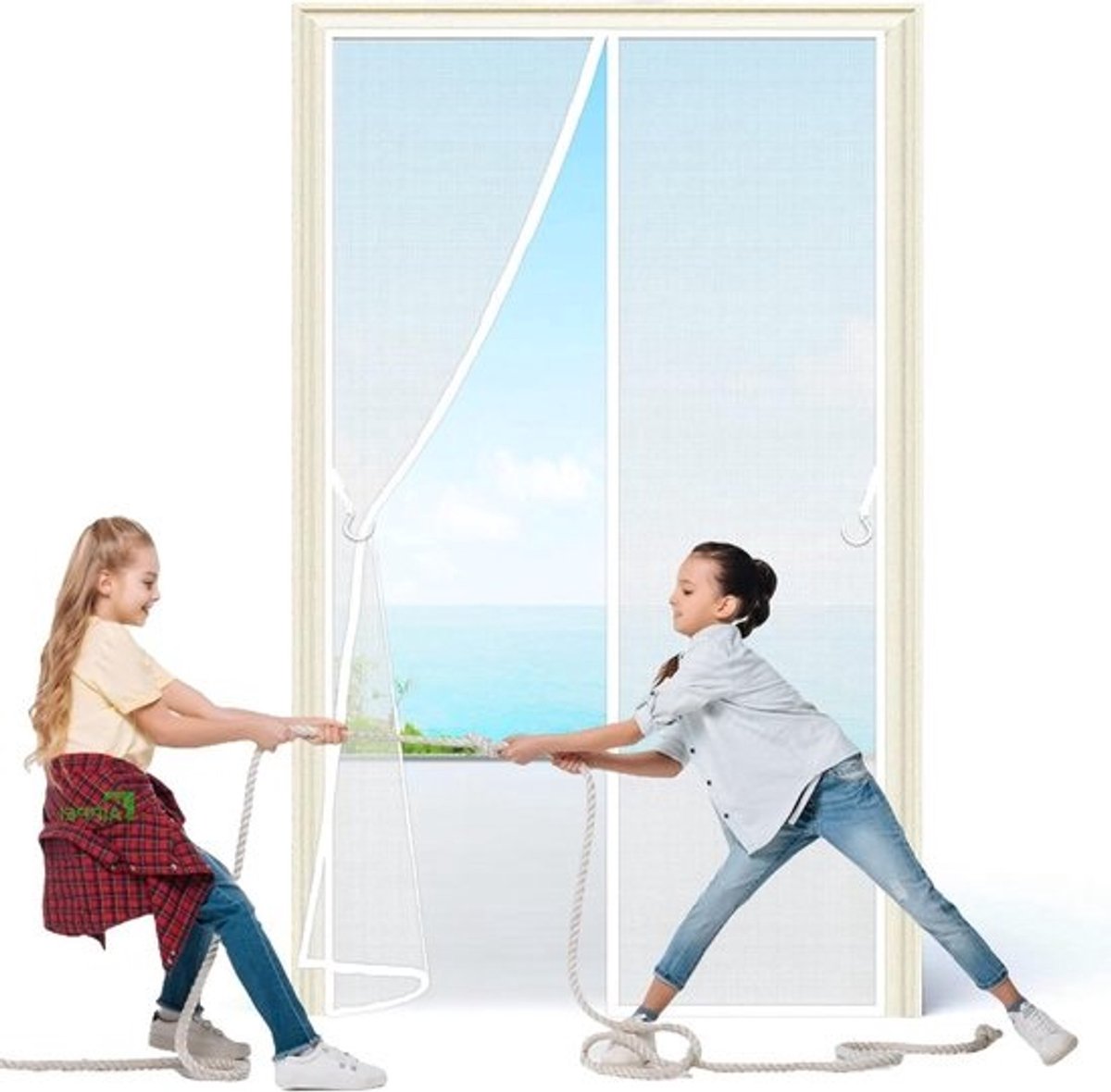 Magnetisch Deurgordijn - Hordeur Gaas - Insecten Buiten Houden - Automatisch Sluitend - 170x245 cm - Wit