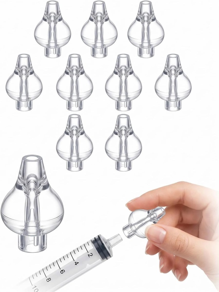 Vervangbare Neusdouche Tips, Herbruikbaar Silicoon, Transparant Model voor Effectieve Verlichting van Neusverstopping en Allergieën - 10 Stuks