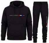 Trainingspak Heren – Zwart – Joggingpak met hoodie en joggingbroek – Holland – XXL