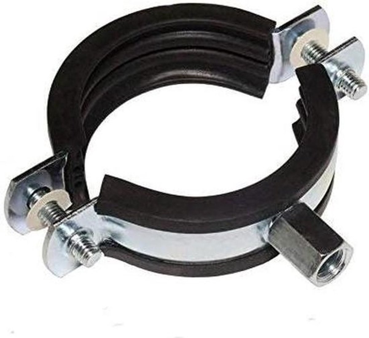Slangklemmen - Slangklemmen RVS - Leidingen Bevestigen - Geluidsisolerend - 101-106 mm - Zwart