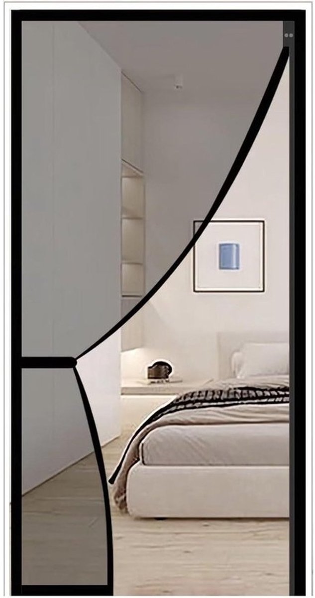 Magnetische Hordeur - Horren Deur - Insecten Buiten Houden - Zijwaarts Openend Ontwerp - 185x220cm - Zwart
