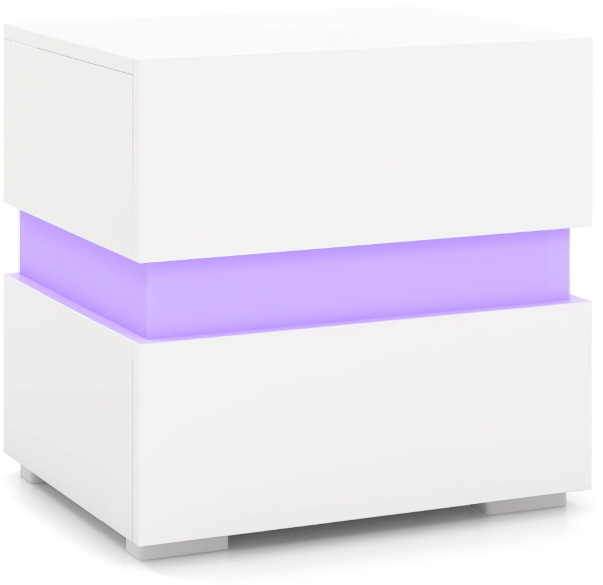 SureDeal® - Nachtkastje - LED - Laden Verlicht - Dynamische Modi Snelheid - Helderheid Niveaus - 45x35x45 cm - Wit