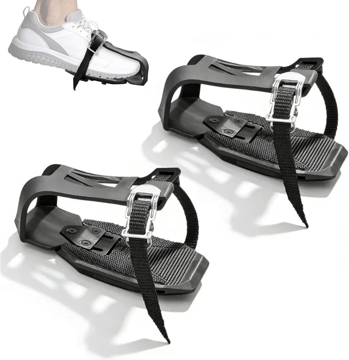 Verstelbare Voetsteun voor Fietspedalen, Antislip Pedalen Converter voor Fitnessfiets, Geschikt voor Peloton en Meer, 155/165 mm
