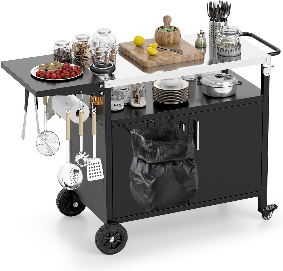 SureDeal® - Kamper - Barbecuepaviljoen - Barbecuewagen Barbecueoverkappingen Weerbestendig - 127x50x84 cm - Donkerbruin