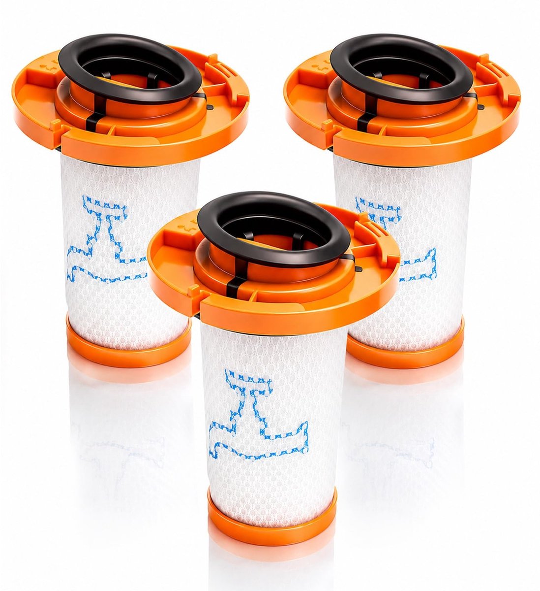 Set van 3 Vervangfilters voor Rowenta X-Force Flex 9.60 - Wasbaar