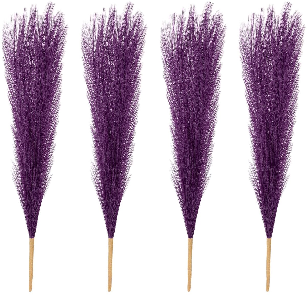 Faux Pampas Grass - 43 cm - Donkerpaars - 4 Stuks