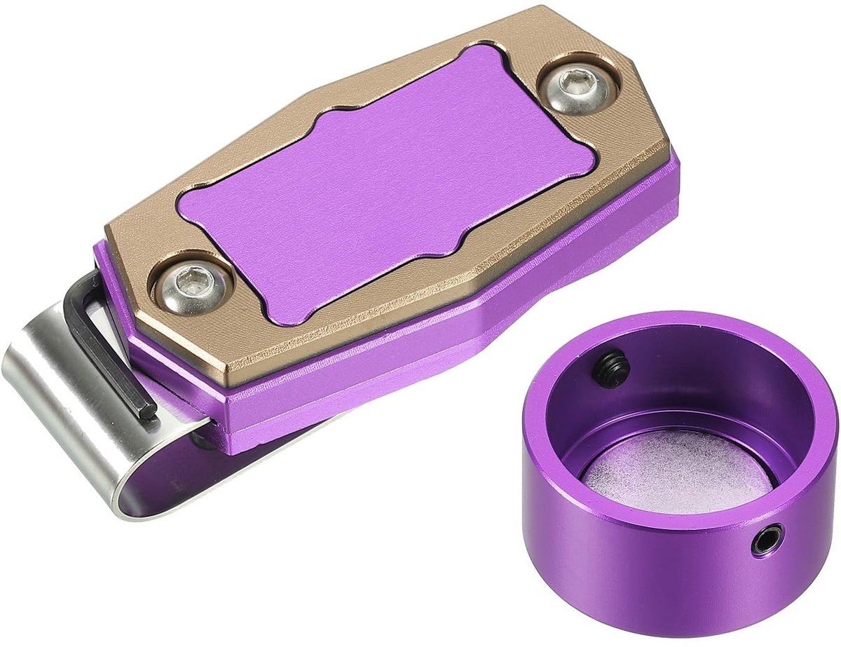 Billiard Chalk Holder - Ronde Aluminium Pole met Belt Clip - Paars Bruin