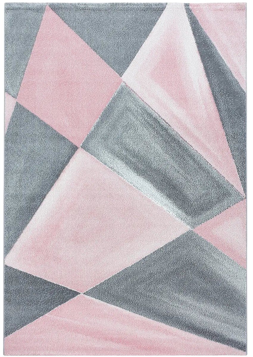 Dutch XXL Modern Vloerkleed | Tapijt | Beta | Geometrisch | Roze | 80x250 cm
