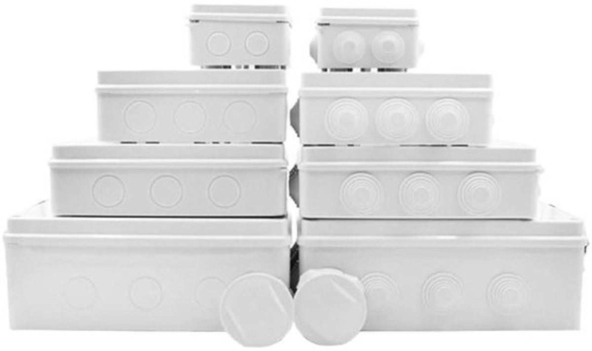 Waterdichte Aansluitdoos - Kunststof Behuizing - Elektrische Projecten - Stof- en Waterbestendig - 1x1x1 cm - Grijs