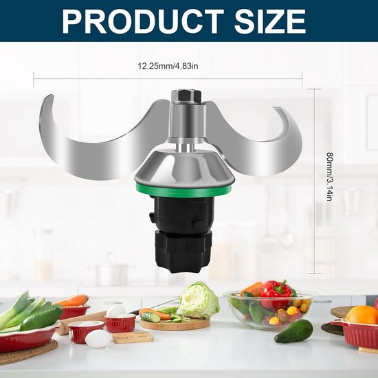 RVS deegmixer voor Thermomix TM5 en TM6, deegkneder met 2 messen, accessoires voor snel mengen en eenvoudig reinigen, ideaal voor bakliefhebbers en thuisbakkers van RVS — afbeelding 5