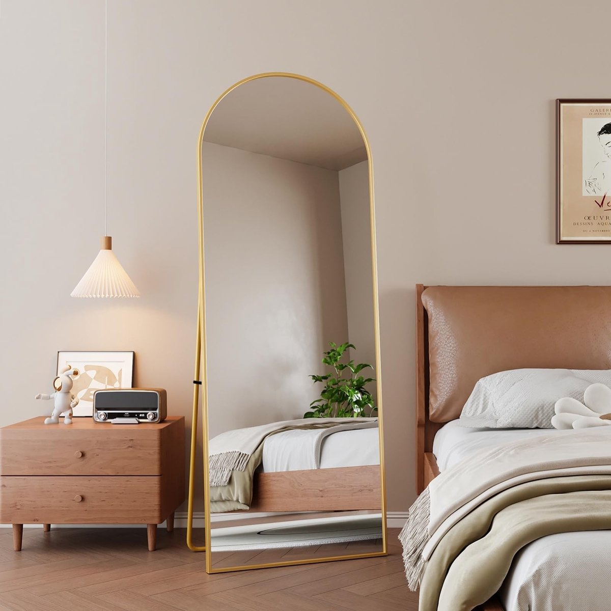 Curved Mirror - Volledige Lengte Met Aluminium Frame