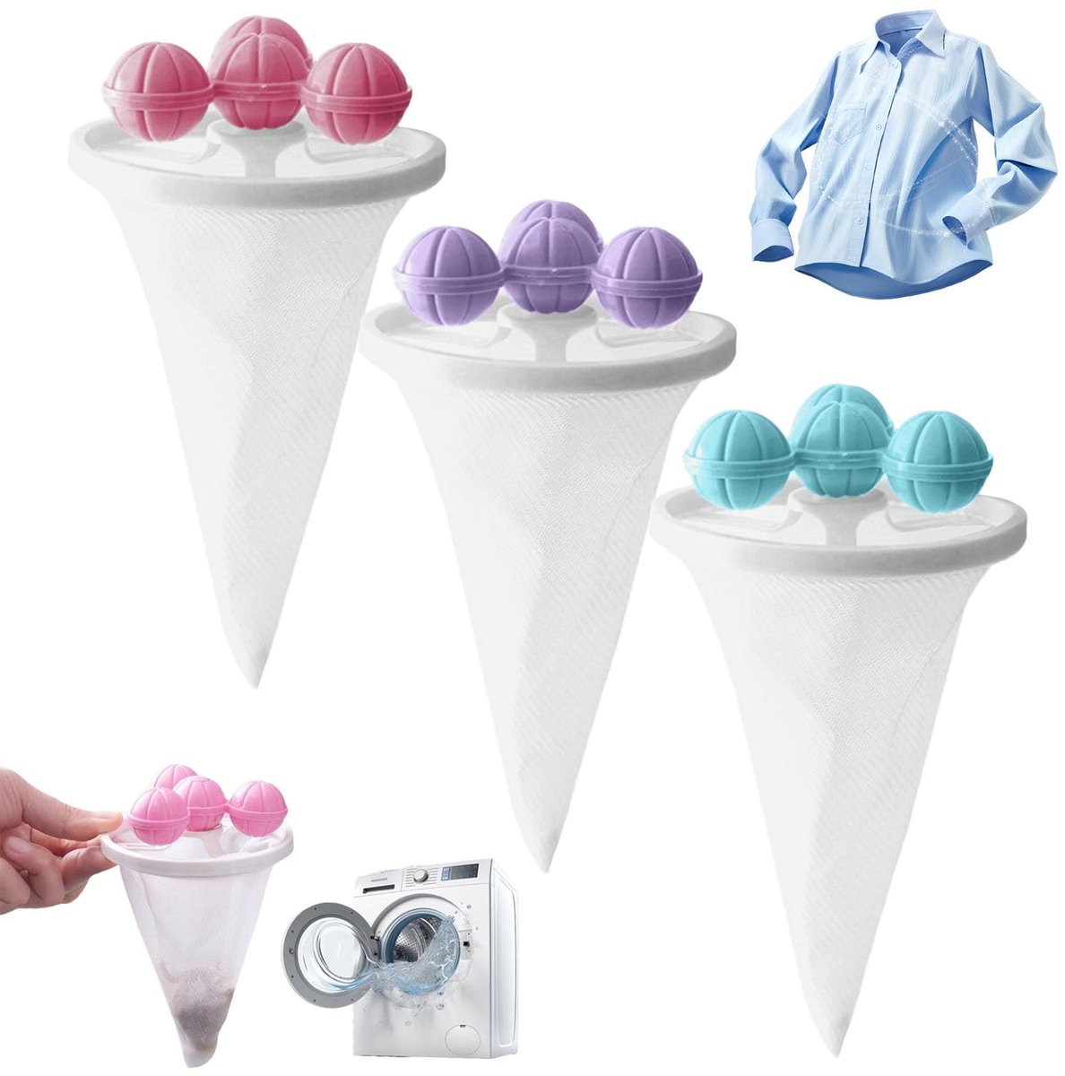 Drijvende Haarfilter voor Wasmachine - 6 Stuks
