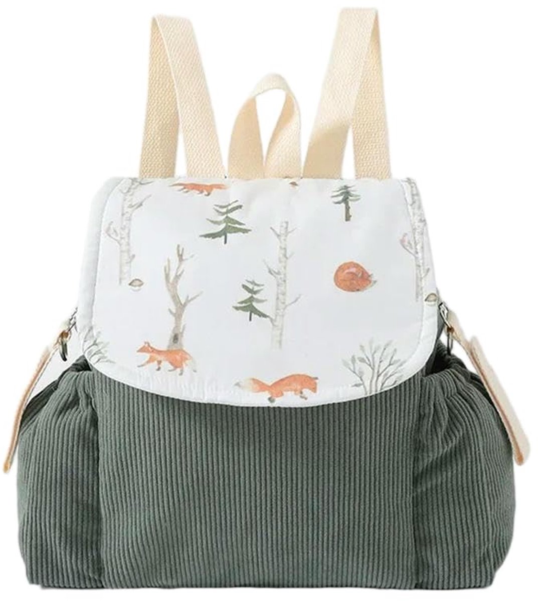 Cartoon baby anti-verlies rugzak - Corduroy - Groente kleur