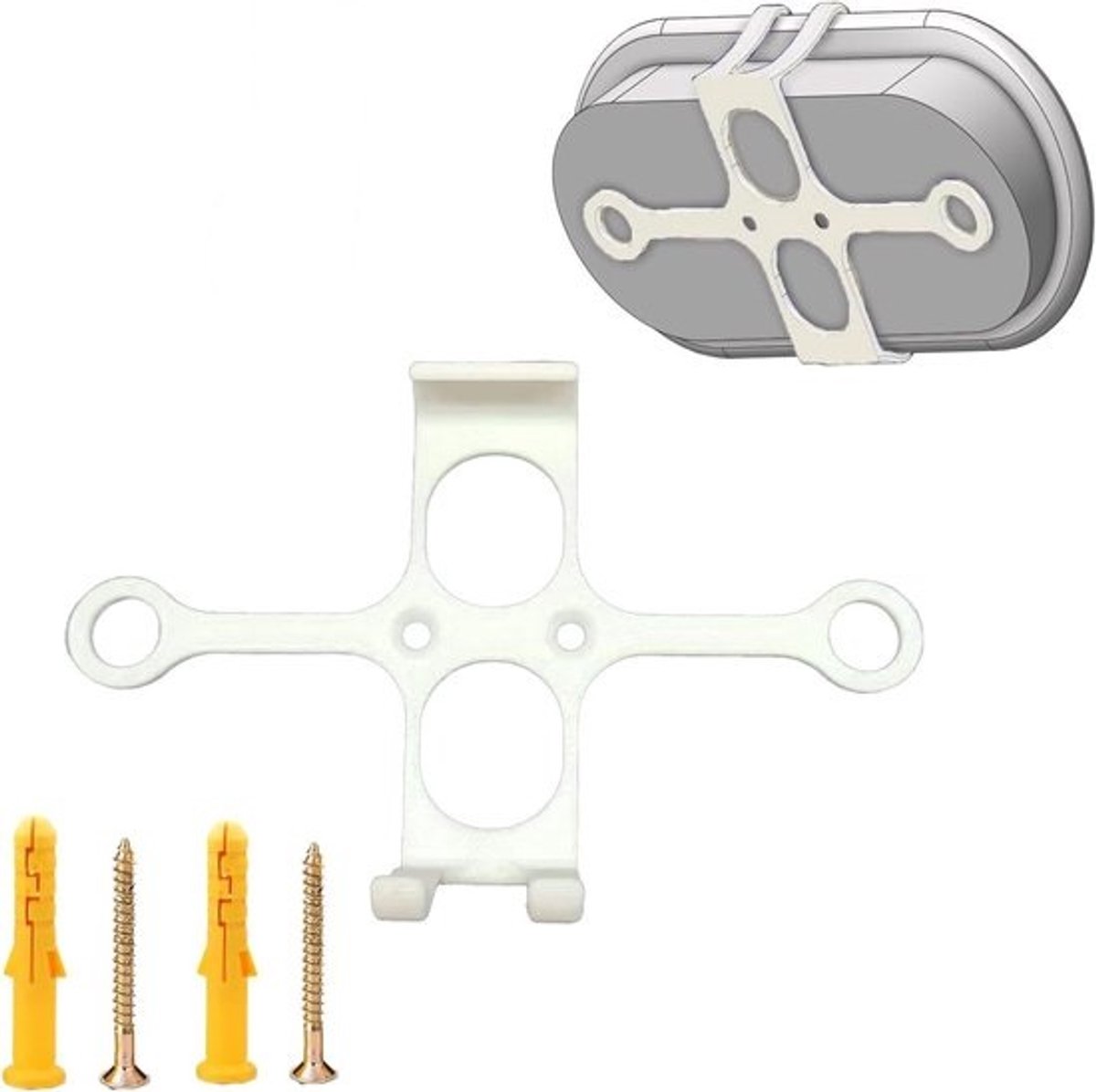 Wandmontagebeugel - Streamer Houder - TV Accessoires Organiseren - Antislip Valbestendig - 15x10x5 cm - Wit