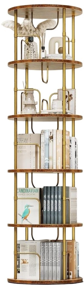 TYR® Hoekmeubel - Boekenrek - Hoekmeubel Boekenkast - Vintage Bruin - 45cm x 45cm x 160cm