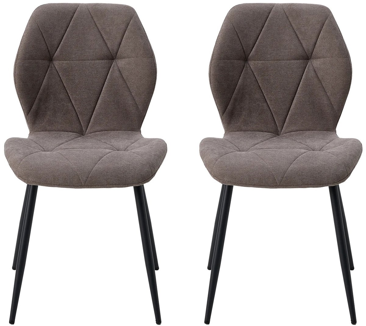 Brandistry - Eetkamer Stoelen - Stoelen - Eetkamer - Set Van 2 - Moderne Eetkamerstoelen - Stalen Poten - 48x42x86 - Bruin