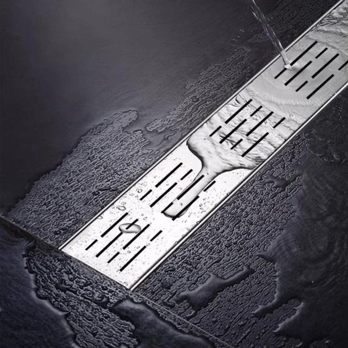 Afvoersysteem Goot - Terrasafvoer - Wateroverlast Voorkomen - Roestvrij Staal - 100 cm Lengte - Zilver