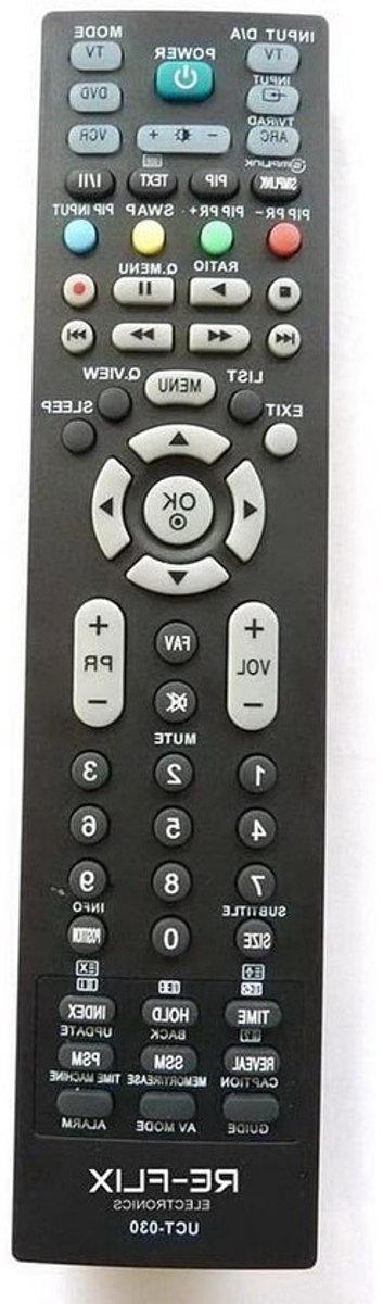 Vervangende Afstandsbediening - Universele Afstandsbediening TV - TV Bediening - Direct Klaar Voor Gebruik - 10 Meter Bereik - Zwart