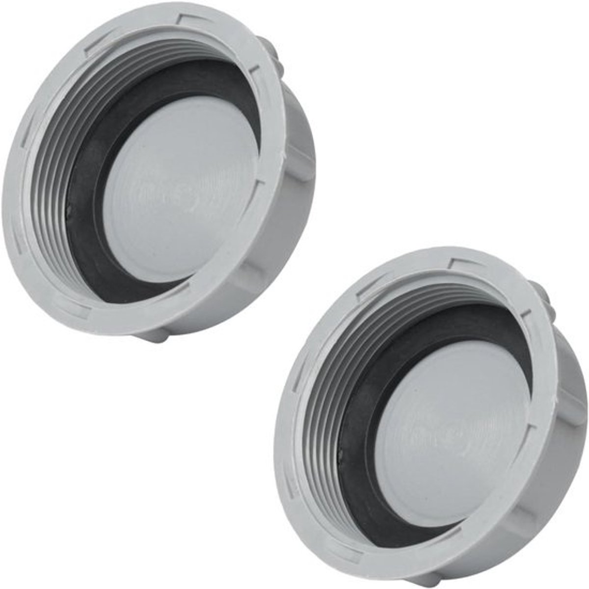 Gootsteenplug Set - Afvoerstop - Leidingen Afsluiten - Duurzaam PVC Materiaal - 45 mm 2 Stuks - Grijs