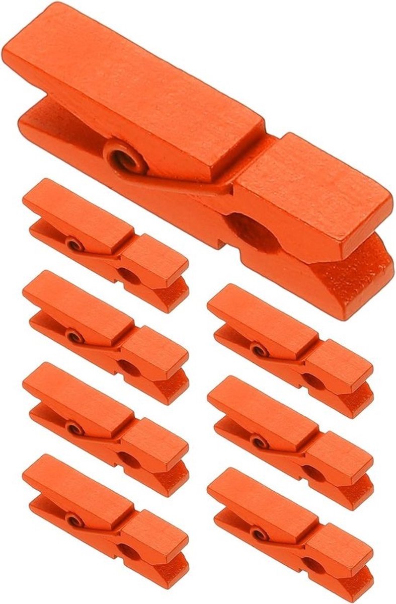 Mini Wasknijpers - Kleine Knijpers Fotoklemmen - Decoratief Knutselen - Stevige Handgreep - 100 stuks - Oranje