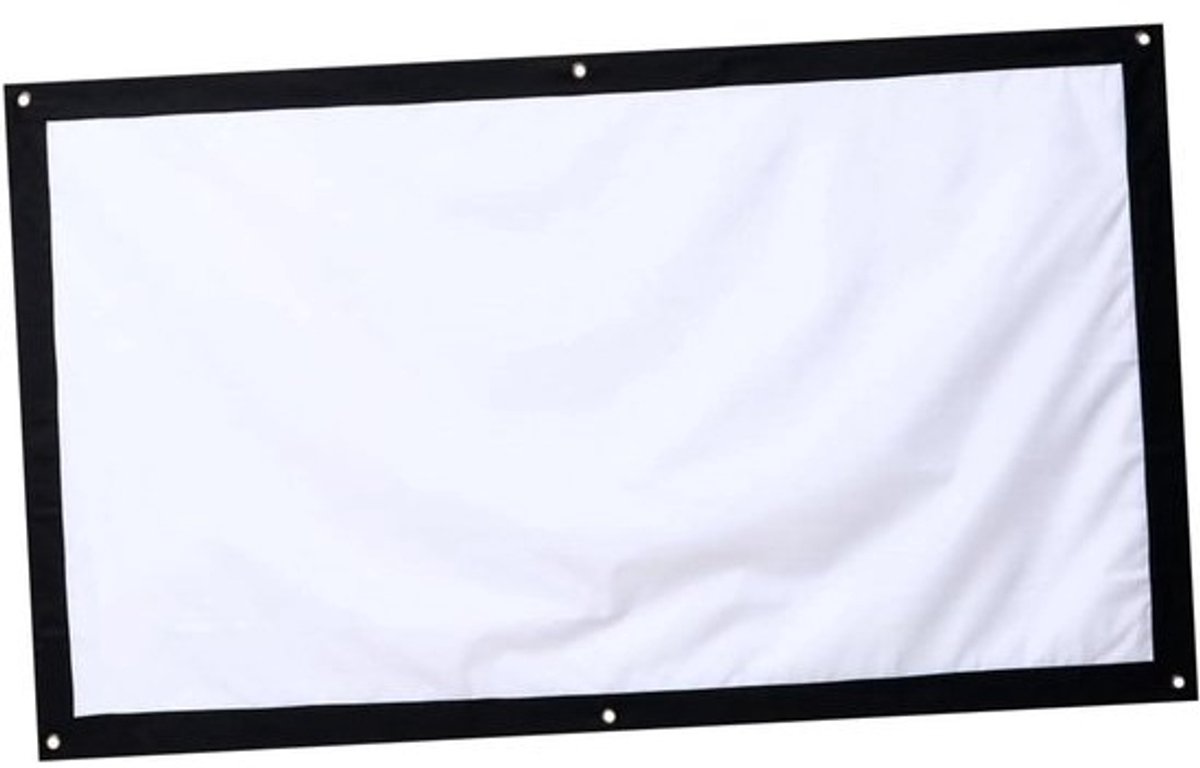 Opvouwbaar Projectiescherm - Projectorscherm Doek - Thuisbioscoop Presentaties - Gelijkmatige Lichtverspreiding - 124x94 cm - Zwart