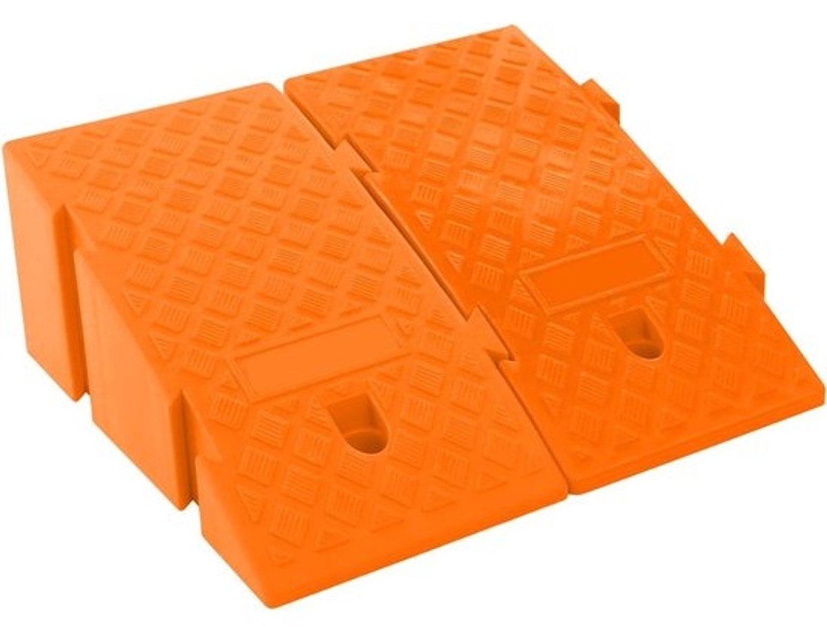 Stoeprandhellingen - Oprijplaten Drempels - Overwinnen van Obstakels - Zeer Belastbaar - 45 x 25 x 19 cm - Oranje