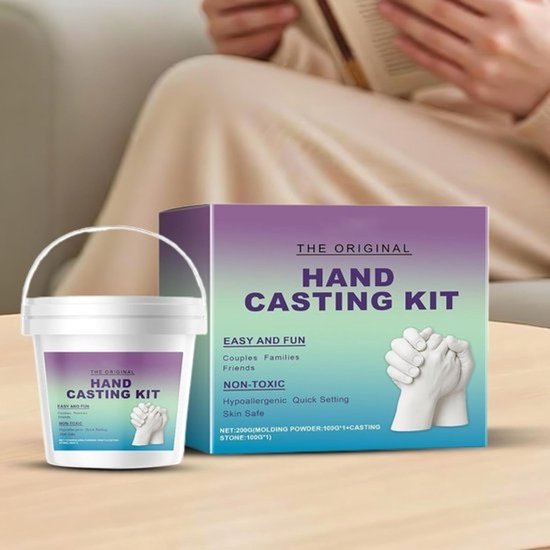 Handgiet Set - Handafdruk Kit - Herinneringen Vasten - Huidvriendelijk Materiaal - 13.5 x 13.5 x 13.5 cm - Niet gespecificeerd — afbeelding 3