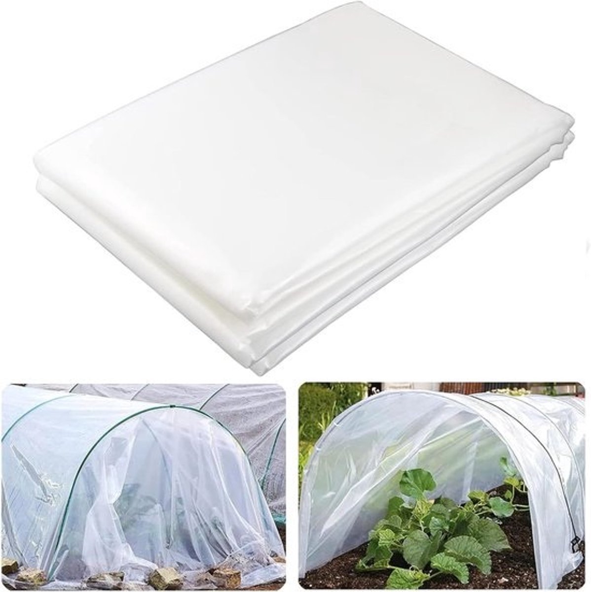 Kasfolie Vervanging - Plantenbescherming - Tuinonderhoud - UV-bestendig - 10x20ft - Transparant