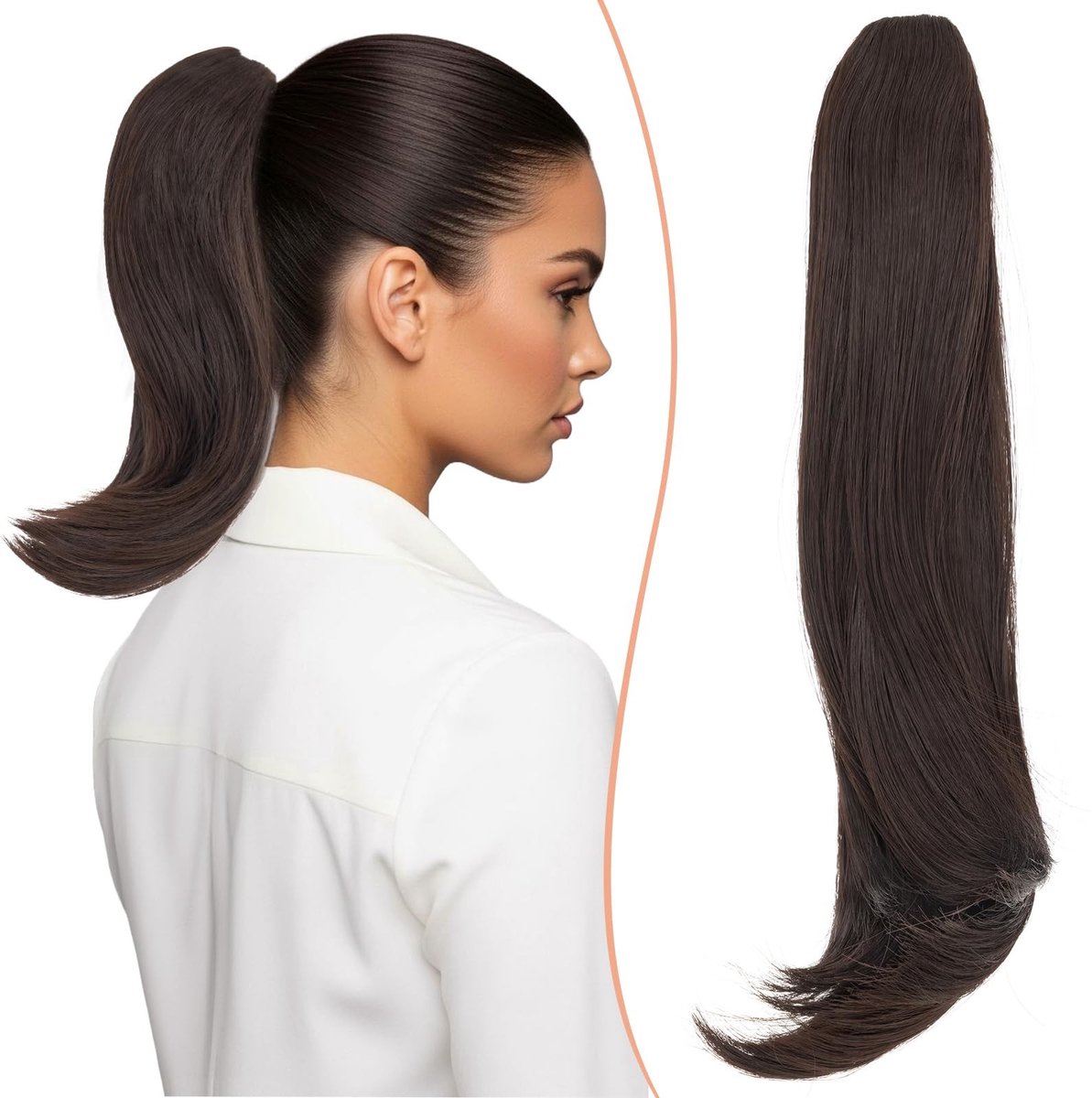 Ponytail Haarstuk Clip-In - 30 cm Wavy Synthetic Extensions