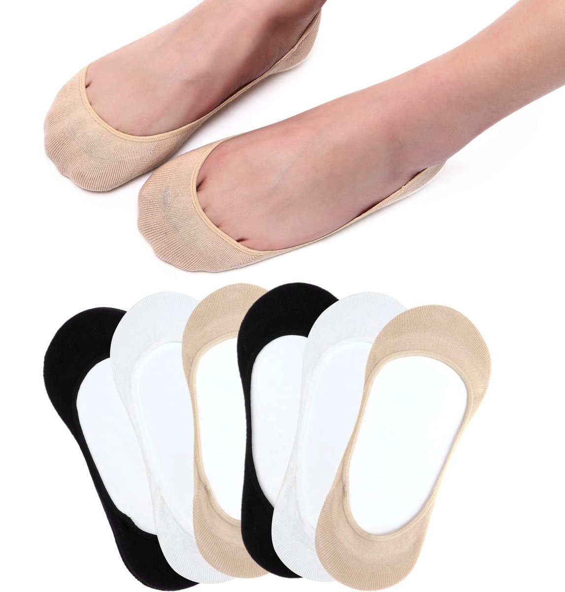 Ankelsokken voor Volwassenen - 6 Paar - Ademend en Antislip