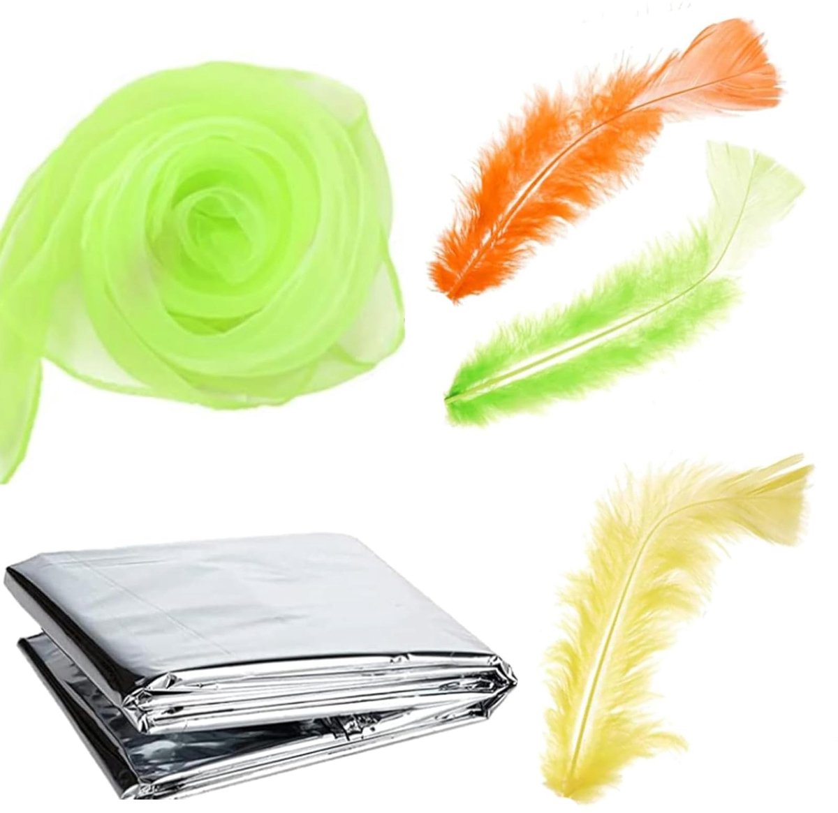Baby Sensory Toys Set - 5-delige Speelset met Foil Deken en Sjaal - Kleurenherkenning