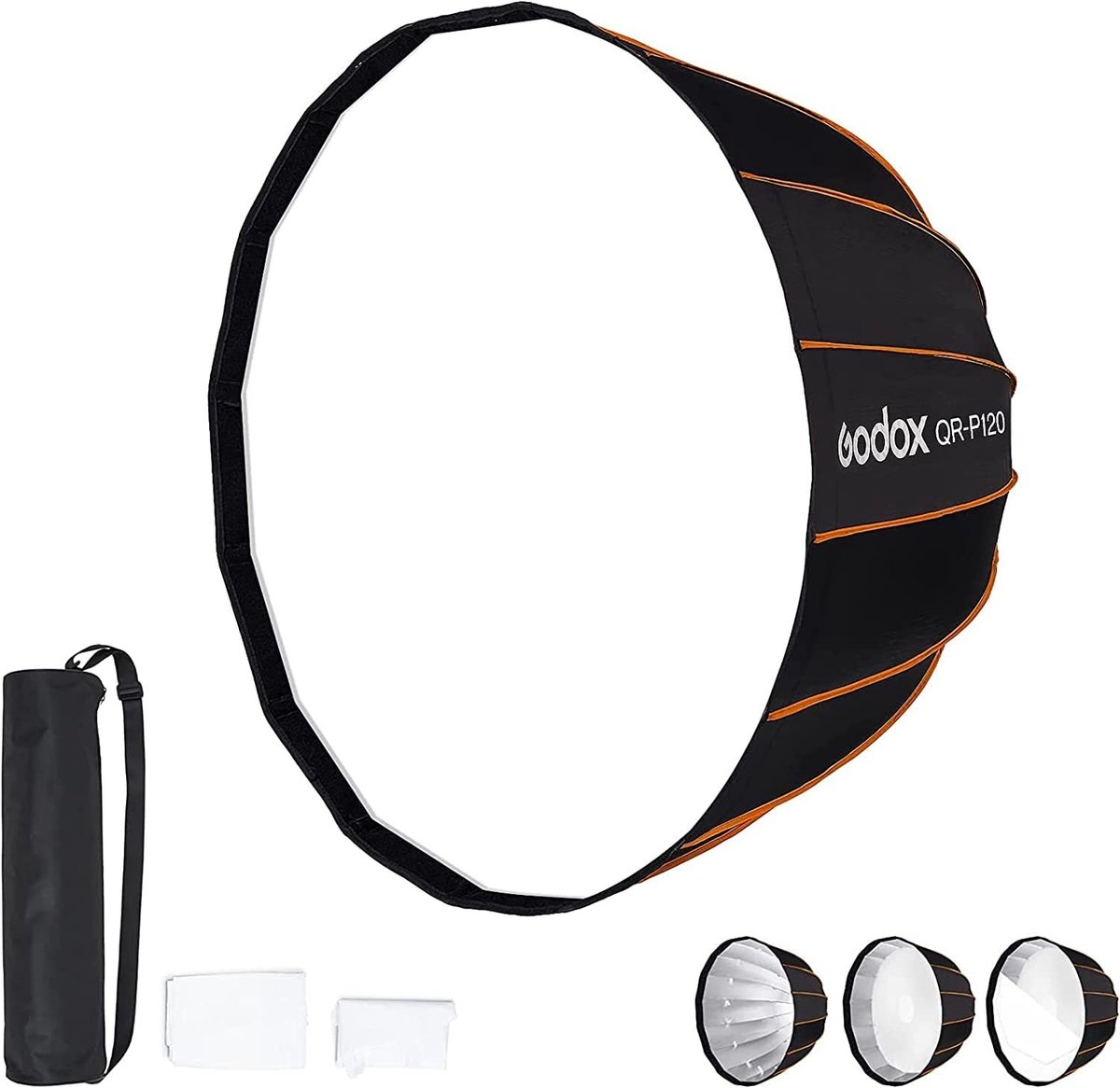 Parabolische Softbox 120 cm - Snelle Montage voor Studioflits