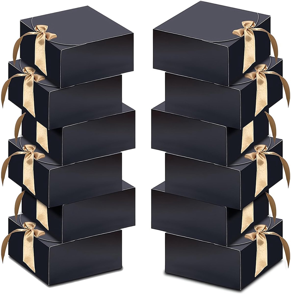 Giftbox Set van 20 Stuks met Deksel - Zwart 16.5 x 16.5 x 5 cm