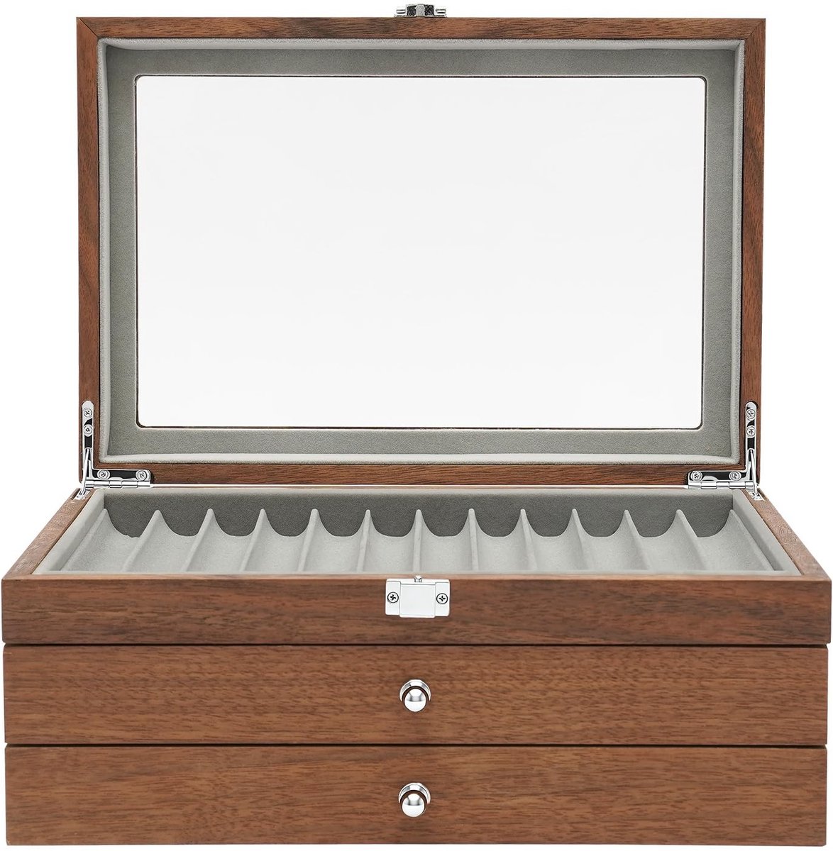 Luxe Pennenhouder met Vitrine - Ruimte voor 34 Stuks